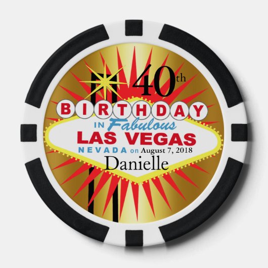 Las Vegas 40th Verjaardag Casino Chip (Voorkant)