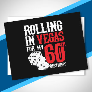 Las Vegas 60e verjaardagsfeest - Rollen in Vegas Briefkaart