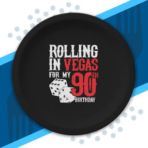 Las Vegas 90th Birthday Party - Rolling in Vegas Papieren Bordje