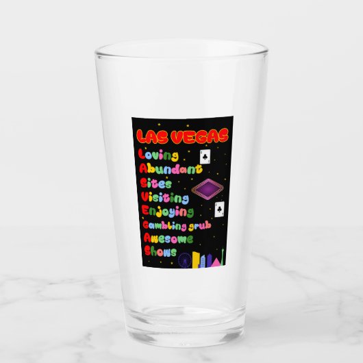 Las Vegas Acroniem Glass Tumbler (Voorkant)
