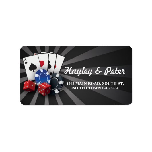 Las Vegas Adresse Casino Stickers Étiquettes (Devant)