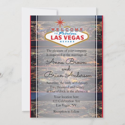 Las Vegas Aerial Uitzicht Wedding Invitation Kaart (Voorkant)