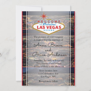 Las Vegas Aerial Uitzicht Wedding Invitation Kaart