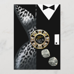 Las Vegas Art Deco Trouwreceptie zilver Kaart