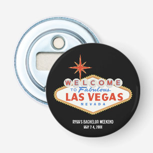 Las Vegas Bachelor Trip Weekend Favor Button Flesopener