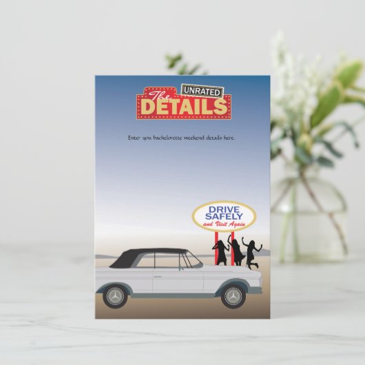 Las Vegas Bachelorette — Details Card Informatiekaartje (Staand voorkant)