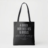 Las Vegas Bachelorette Funny Bride Besties Booze T Draagtas (Voorkant)