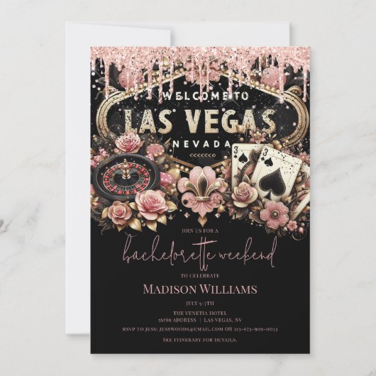 Las Vegas Bachelorette Luxe & Routebeschrijving Kaart (Voorkant)