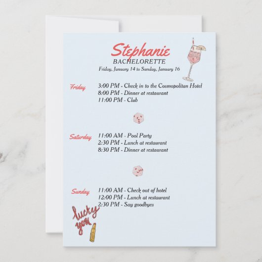 Las Vegas Bachelorette route Kaart (Voorkant)