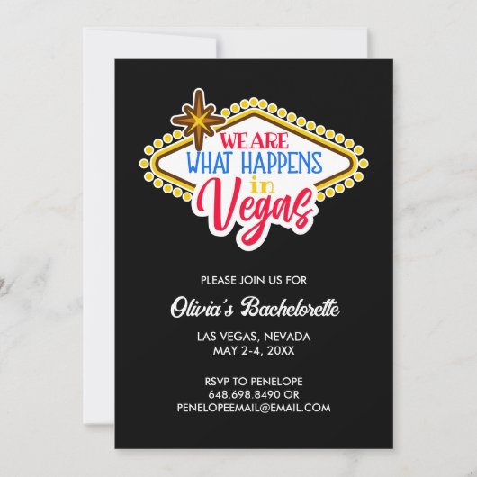 Las Vegas Bachelorette Weekend Custom Kaart (Voorkant)