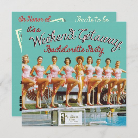 Las Vegas Bachelorette Weekend Invitations Getaway (Devant / Derrière)