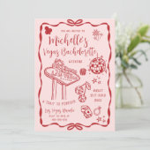 Las Vegas Bachelorette Weekendfeest Kaart (Staand voorkant)