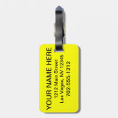Las Vegas Bagagelabel (geel) (Achterkant verticaal)