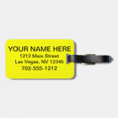 Las Vegas Bagagelabel (geel) (Achterkant horizontaal)