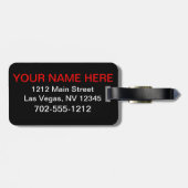 Las Vegas Bagagelabel (zwart) (Achterkant horizontaal)