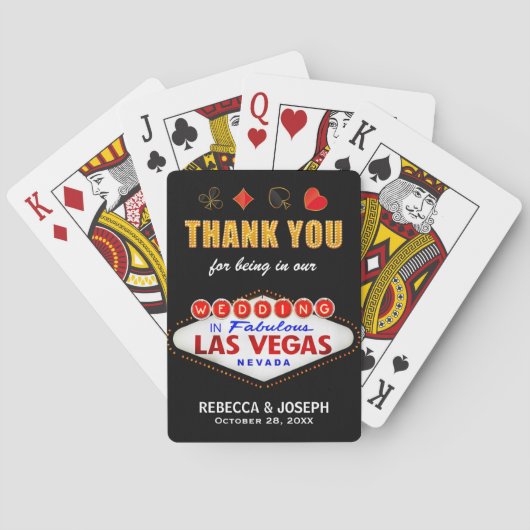 Las Vegas Bedankt dat je onze huwelijksfeest gesch Pokerkaarten (Achterkant)