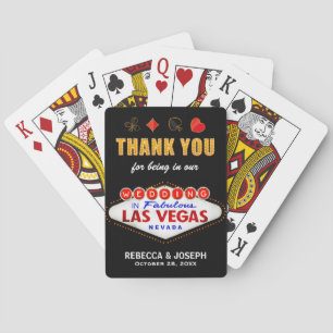 Las Vegas Bedankt dat je onze trouwerij bijwoonde Pokerkaarten