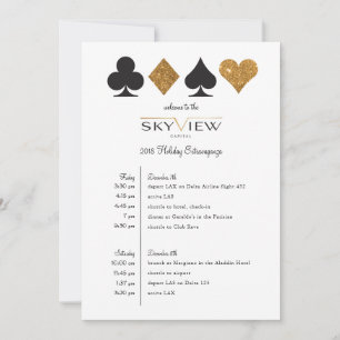 Las Vegas Bedrijfs evenement Tijdlijn Goud Glitter Kaart