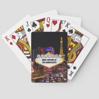 Las Vegas bij Night Jouw tekst Pokerkaarten