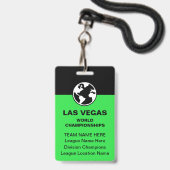 Las Vegas Billiards Championship Bulk Team Badges (Avant avec lanière)
