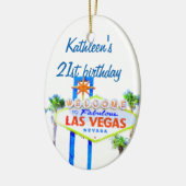 Las Vegas Birthday 21 Keramisch Ornament (Links)
