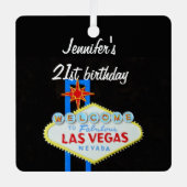 Las Vegas Birthday 21 Pendant Ceramic Ornament (Voorkant)