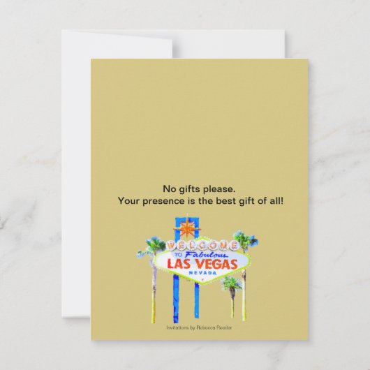 Las Vegas Birthday Bash uitnodiging (Achterkant)