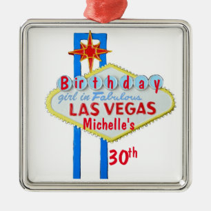 Las Vegas Birthday Celebration Pendant Metalen Ornament