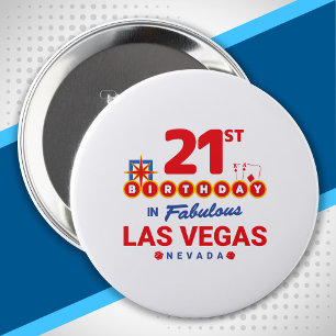 Las Vegas Birthday Party - 21st Birthday in Vegas Ronde Button 4,0 Cm
