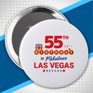 Las Vegas Birthday Party - 55th Birthday in Vegas Ronde Button 4,0 Cm
