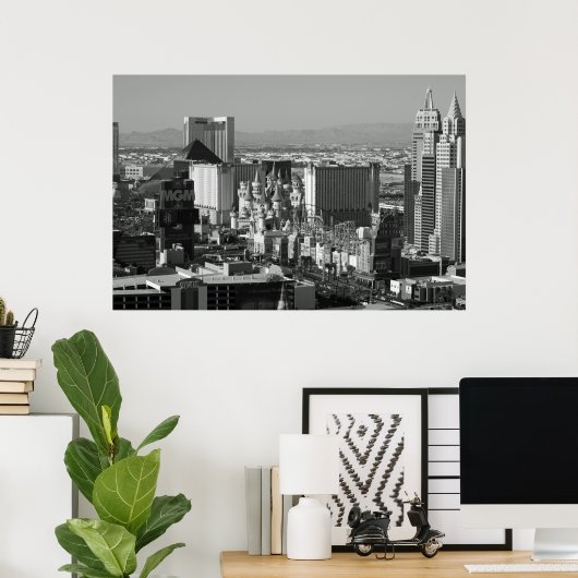 Las Vegas Black en White Photo Poster (Thuiskantoor)