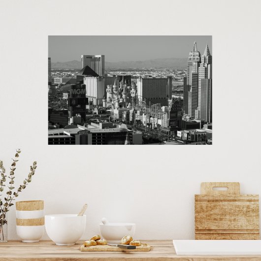 Las Vegas Black en White Photo Poster (Keuken)