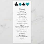 Las Vegas Blauwgroen Glitter Trouwprogramma Programma (Voorkant)