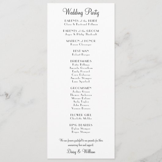 Las Vegas Blauwgroen Glitter Trouwprogramma Programma (Achterkant)