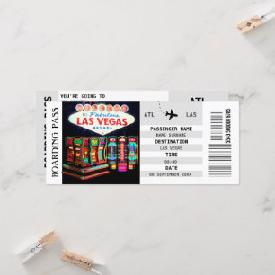 Las Vegas boarding pass vrijgezellenfeest Kaart