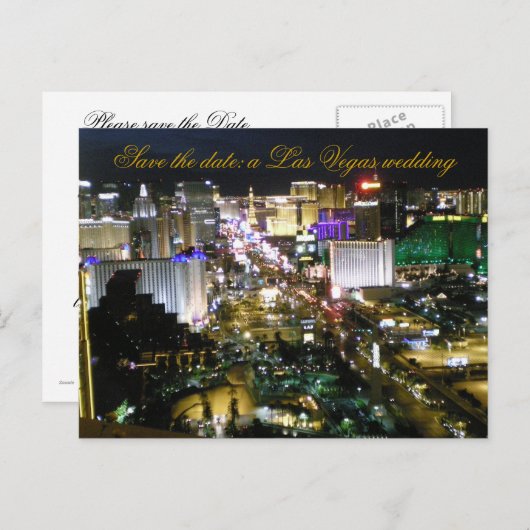 Las Vegas Brides Mariage Date Faire-part (Devant / Derrière)
