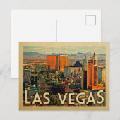 Las Vegas Briefkaart Vintage Travel Briefkaart (Voorkant / Achterkant)