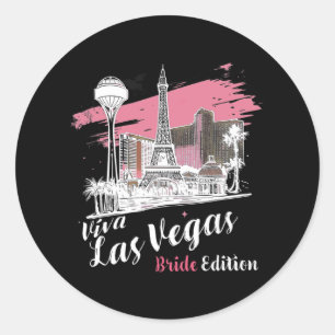 Las Vegas Bruid Editie Las Vegas Viering  Ronde Sticker