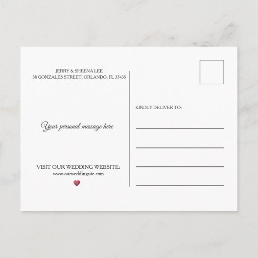 Las Vegas bruiloft aangepaste foto dank u Aankondigingskaart (Achterkant)