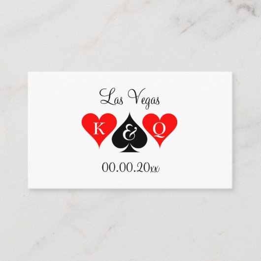 Las Vegas bruiloft bestemming chique behuizing kaa Informatiekaartje (Voorkant)