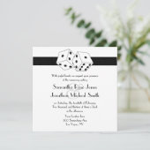 Las Vegas Bruiloft Dice Thema Wit en Zwart Kaart (Staand voorkant)