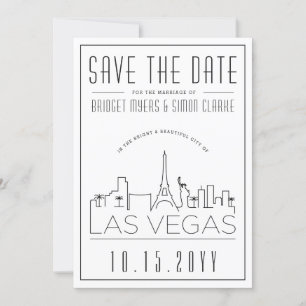Las Vegas bruiloft Gestileerde skyline De datum Kaart