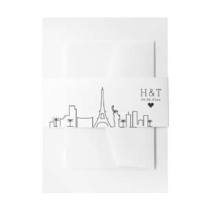Las Vegas bruiloft   Gestileerde skyline monogram Uitnodigingen Wikkel