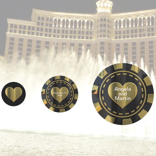 Las Vegas Bruiloft Jubileum Hart Casino Chip Confetti