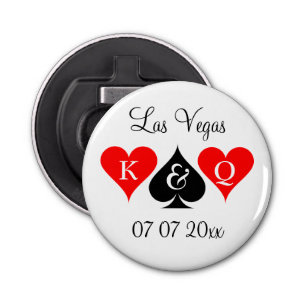 Las Vegas bruiloft magnetisch bier flesopener Button Flesopener