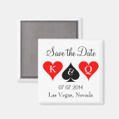 Las vegas bruiloft redt date magnet met hart magneet (Voorkant / Achterkant)