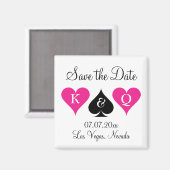 Las vegas bruiloft redt date magnet met hart magneet (Voorkant / Achterkant)