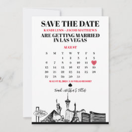 Las Vegas Calendar Save the Date Kaart