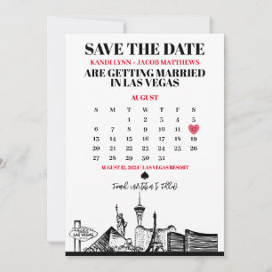 Las Vegas Calendar Save the Date Kaart