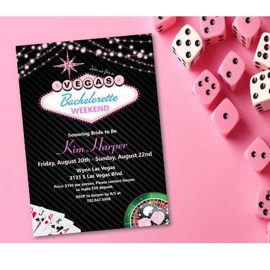 Las Vegas Casino Bachelorette Weekend Invitation